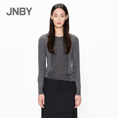 JNBY/江南布衣简洁线条修身文雅女式圆领长袖套头毛衫5F782122