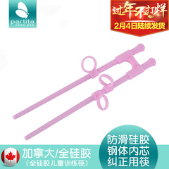 加拿大partita 全硅胶儿童宝宝筷子训练筷不锈钢小孩吃饭纠正餐具