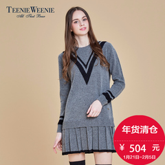 Teenie Weenie小熊2016冬季专柜新品女装针织连衣裙TTOK64V06A