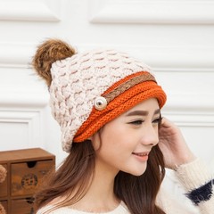 冬季女士帽 毛线帽子女韩版保暖护耳帽冬天可爱针织帽时尚加绒帽