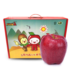 太阳果 甘肃天水花牛蛇果苹果15个粉面苹果过年送礼礼盒新鲜水果