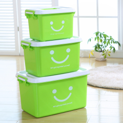 塑料有盖手提收纳箱儿童玩具箱放衣柜整理收纳盒宿舍储物箱