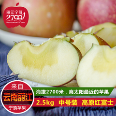 第二件半价 云南丽江高原苹果特色 新鲜水果 红富士4.5-5斤包邮