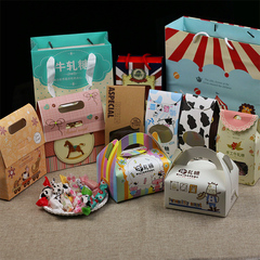 烘焙包装 卡通圣诞 牛扎糖包装盒 饼干糖果盒 手提袋礼盒小西点盒