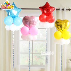 新年装饰气球 雨丝门帘流苏五星雨丝气球 生日气球派对装扮用品