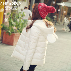 韩国可爱耳朵短款面包服斗篷连帽棉衣外套小棉袄冬装学生棉服女装