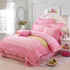 昕羽梦四件套床单被套韩版简约床上用品套件1.8米床1.5米
