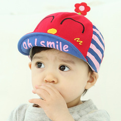 婴儿棒球帽6-12-18个月春秋纯棉0-1岁韩国潮男女儿童帽宝宝鸭舌帽