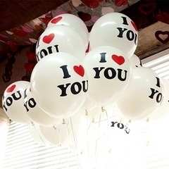韩国进口I LOVE U 结婚婚庆婚礼派对装饰气球 12寸圆形乳胶氢气球