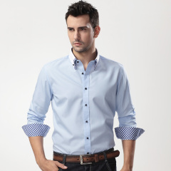 DM 新款男士衬衫商务休闲修身长袖衬衫 男休闲衬衫 男衬衣