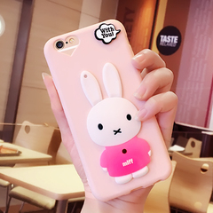 可爱米菲兔子苹果7女款手机壳硅胶全包iphone7plus保护套卡通挂绳