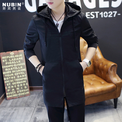 2016冬季新款中长款外套韩版修身帅气男士风衣青年薄个性男装夹克