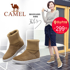 Camel/骆驼2016秋冬新款 欧美时尚女靴 舒适休闲中筒靴