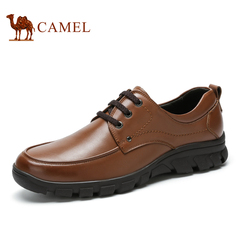 Camel/骆驼男鞋 真皮商务休闲皮鞋圆头系带鞋子耐磨 春季