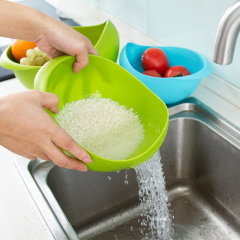 百露淘米器洗米筛漏塑料淘米盆篮厨房用品沥水篮洗菜篮子洗菜盆