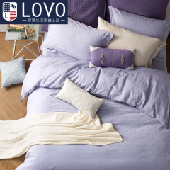lovo家纺罗莱生活出品全棉床单四件套 提花纯棉被套1.5米1.8m床品
