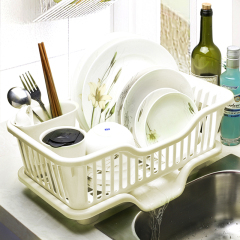 大号塑料厨房沥水架 水槽旁收纳架 碗碟沥水置物架 厨房角架 碗架
