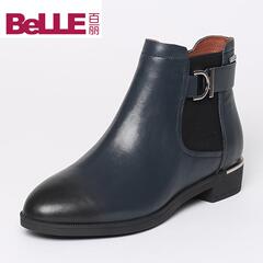 活动Belle/百丽2016冬专柜同款英伦舒适牛皮切尔西女短靴BMT40DD6