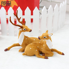 郎森圣诞情侣对鹿夫妻鹿圣诞鹿/麋鹿圣诞节Z鹿圣诞节仿真摆设鹿