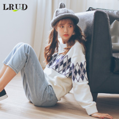 LRUD2016秋冬女装新款韩版秋季套头毛衣女宽松长袖打底衫针织衫潮
