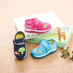 男女童鞋春秋儿童帆布鞋0-1-3岁宝宝学步鞋软底婴儿鞋防滑机能鞋