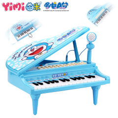 益米哆啦A梦电子琴麦克风女孩玩具儿童早教益智音乐小孩宝宝钢琴