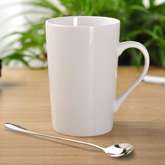 简约陶瓷杯子喝水杯白色马克杯创意个性办公室牛奶早餐咖啡杯定制