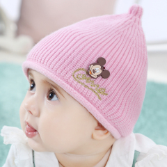 宝宝帽子6-12个月春秋公主帽针织毛线帽男女孩冬季帽婴儿帽子秋冬