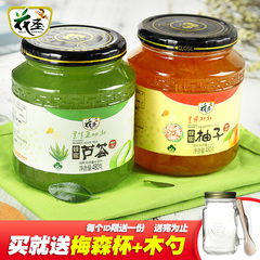 花圣蜂蜜柚子茶480g 芦荟茶480g 韩国风味蜜炼果味茶冲饮品送杯勺