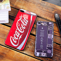 iphone7手机壳苹果7plus黑边硬壳七手机套浮雕保护套可口可乐6s5s