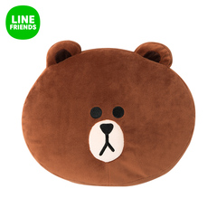 LINE FRIENDS 布朗熊脸型萌宠靠垫（42CM）动漫周边萌趣抱枕