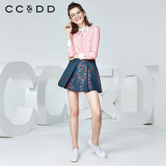 CC＆DDCCDD2016冬装新款专柜正品亮丝提花绣花A字短裙打底半身裙