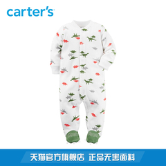 Carter's1件式婴儿印花长袖连体衣恐龙摇粒绒动物包脚爬服115G157