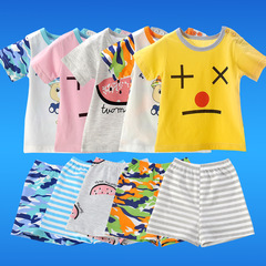 儿童短袖套装夏装男童女童宝宝婴儿衣服纯棉内衣两件套家居服睡衣