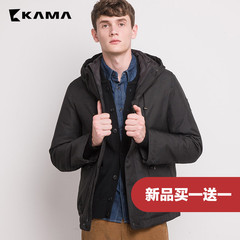卡玛KAMA 2016冬季新款休闲短款加厚连帽羽绒服男外套 2416712