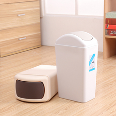卫生间废纸篓垃圾桶摇盖式厕所垃圾箱家用厨房客厅垃圾桶方形有盖