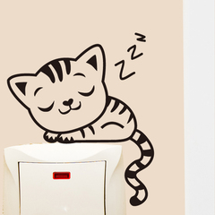 电源开关贴纸墙贴画欧式创意家居装饰品卡通可爱动物插座贴个性