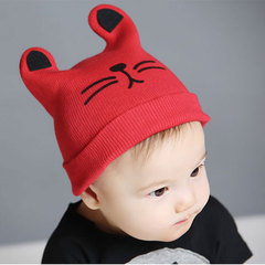 宝宝帽子秋冬3-6-12个月韩版儿童帽子1-2岁毛线针织帽婴儿套头帽