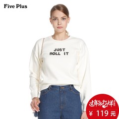 Five Plus新女冬装休闲字母图案卫衣款圆领宽松长袖T恤2YM4023820