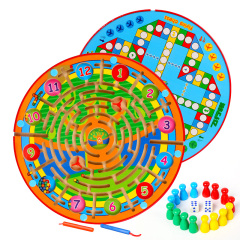 儿童益智力3-4-5-6-8岁磁性木质运笔迷宫宝宝早教飞行棋成人玩具