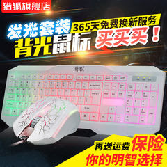 猎狐电脑通用USB背光游戏键盘鼠标套装家用办公有线键盘鼠标发光