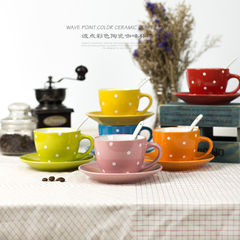 jarsun家尚 创意简约欧式陶瓷咖啡杯套装  家用咖啡杯碟勺送杯架