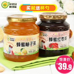东大韩金蜂蜜柚子茶500g 红枣茶500g 水果茶韩国风味冲饮品 包邮