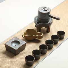 丰众 整套粗陶瓷半全自动茶具套装 创意复古懒人防烫功夫茶具