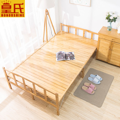 楠竹折叠床单人午休床简易双人床实木成人板式陪护床竹床1米1.2米
