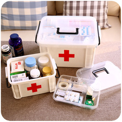 家用儿童塑料药箱宝宝医疗箱药物收纳盒家庭婴儿医药箱急救箱小号
