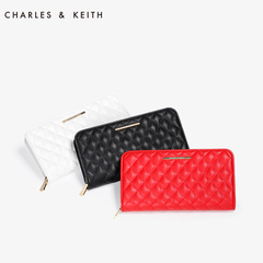 CHARLES&KEITH钱包女 CK2-10680059 菱格拉链长款皮夹
