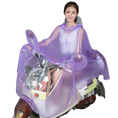 户外雨衣电动车成人女单人电瓶车自行车时尚加长透明双帽檐雨披