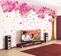 樱花树墙贴客厅沙发电视背景墙贴纸卧室温馨浪漫婚房装饰墙纸贴画