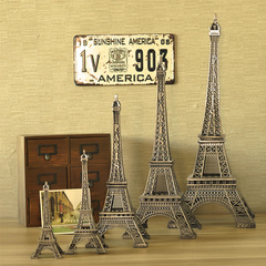 巴黎铁塔办公室摆件复古软装饰品家居客厅隔板摆设现代创意工艺品